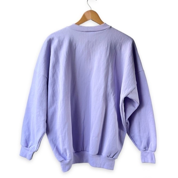 𝅺VINTAGE | NWT Cottage Print Fleece Crewneck Sweater Purple - Picture 4 of 7